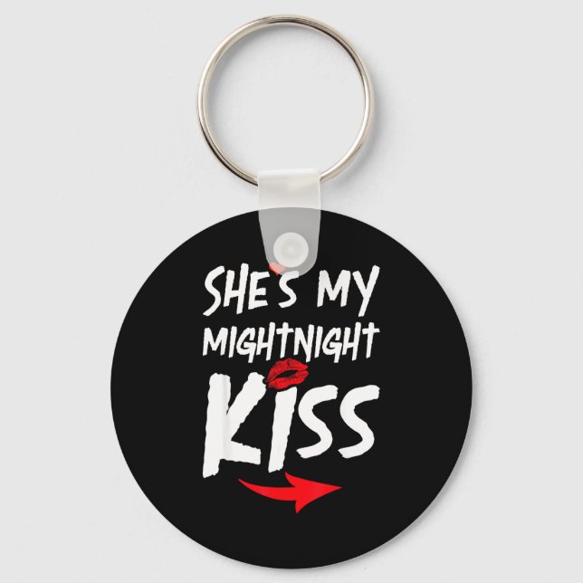 Shes My Midnight Kiss Happy New Year Matching Funn Key Ring (Front)