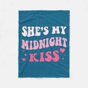 She's My Midnight Kiss Saying Romantic Couple New  Fleece Blanket