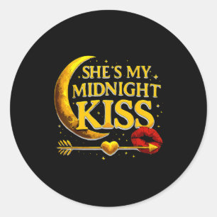 She's My Midnight Kiss Valentine’s Day Meme Matchi Classic Round Sticker