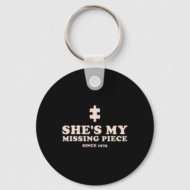 She's My Missing Piece Funny Couple Valentine  Key Ring (Front)