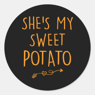 She's My Sweet Potato I Yam Set Couples Thanksgivi Classic Round Sticker