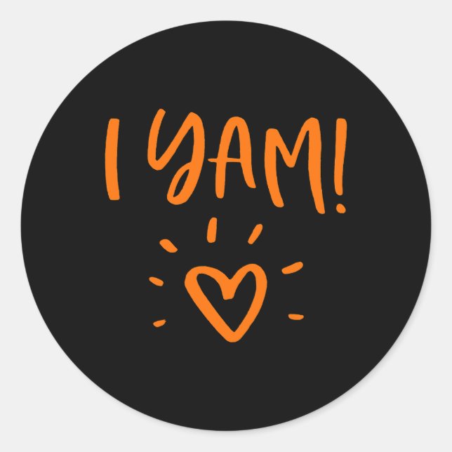 Shes My Sweet Potato I Yam Set Couples Thanksgivin Classic Round Sticker (Front)