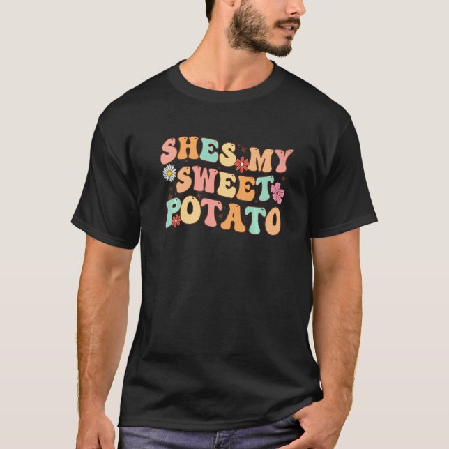 Shes My Sweet Potato I Yam Set Thanksgiving Couple T-Shirt (Front)
