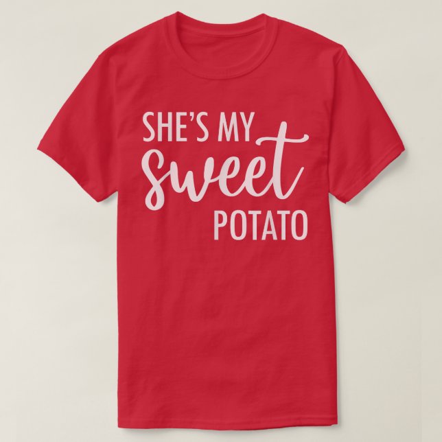Shes My Sweet Potato I Yam Set Thanksgiving Couple T-Shirt (Design Front)