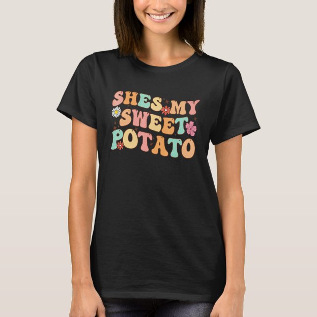 Shes My Sweet Potato I Yam Set Thanksgiving Couple T-Shirt (Front)