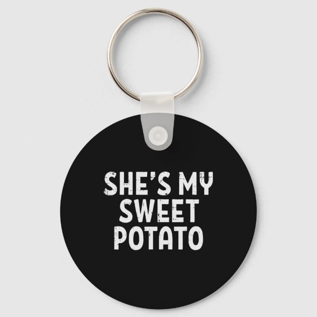 Shes My Sweet Potato Matching Couples Thanksgiving Key Ring (Front)
