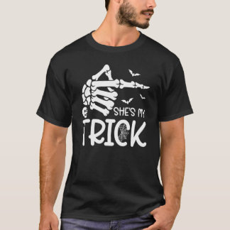 She's My Trick and He's My Treat Couples Skeleton T-Shirt