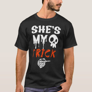 She's My Trick Halloween Costume Cute Skull Tears T-Shirt
