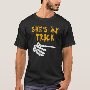 She's My Trick He's My Treat Cute Matching Couples T-Shirt