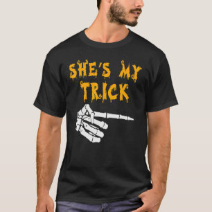 She's My Trick He's My Treat Cute Matching Couples T-Shirt