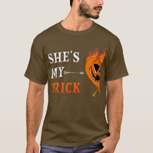 Shes My Trick Jackolantern Pumpkin Matching Couple T-Shirt