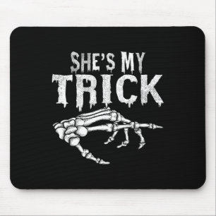 She's My Trick Skeleton Couple Matching Halloween  Mouse Mat