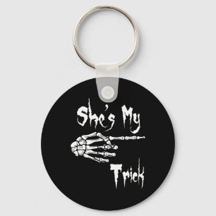 She's My Trick Skeleton Halloween Easy Couples Cos Key Ring