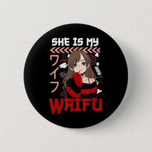She's My Waifu He's My Senpai Anime Manga Couples 6 Cm Round Badge