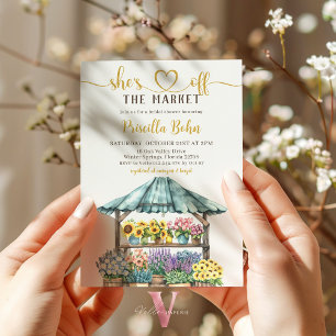 She's Off Market Flower Bridal Shower Invitation