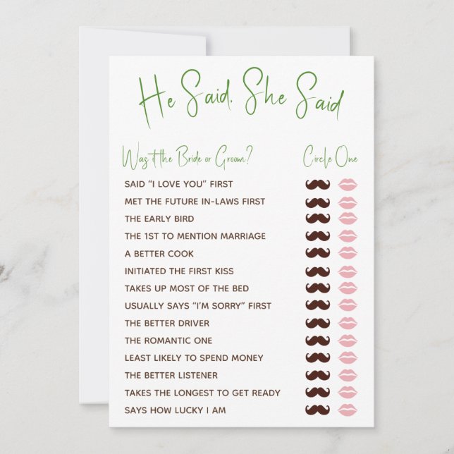 She's Off the Market Bridal Shower Game Invitation (Front)