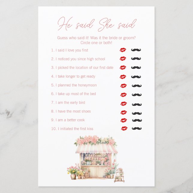 Shes Off the Market Bridal Shower He Said She Said (Front)