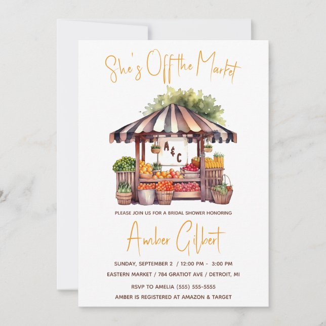 She's Off the Market Bridal Shower Invitation (Front)