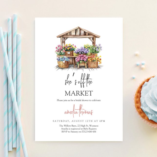 She's Off the Market Bridal Shower Invitation (Creator Uploaded)