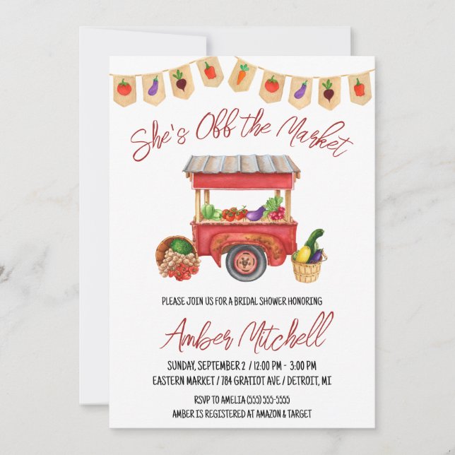 She's Off the Market Bridal Shower Invitation (Front)