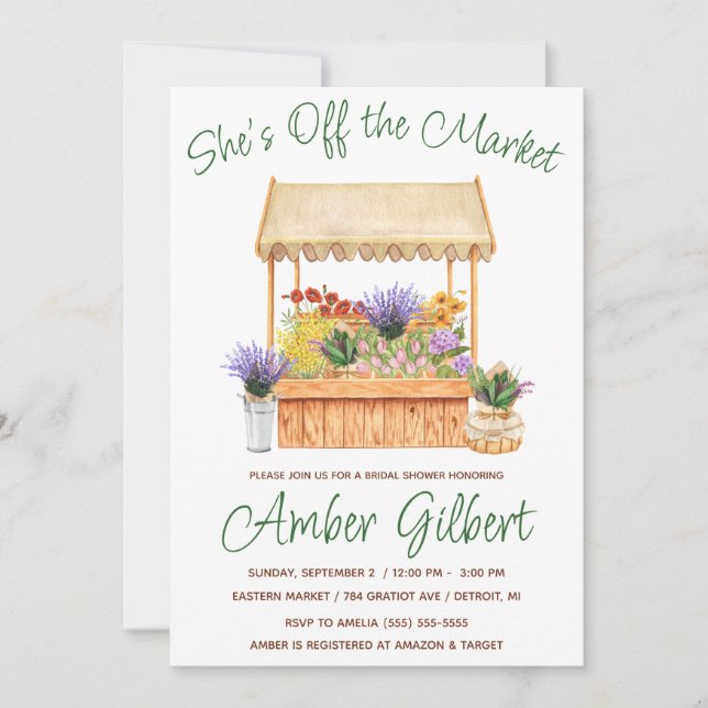 She's Off the Market Bridal Shower Invitation (Front)