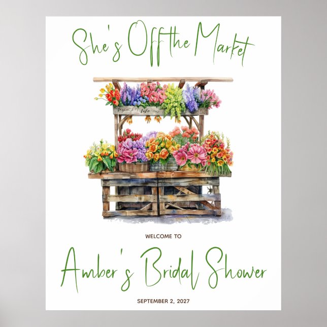 She's Off the Market Bridal Shower Invitation Poster (Front)