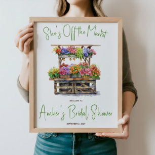 She's Off the Market Bridal Shower Invitation Poster