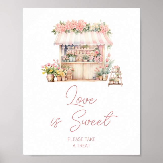 She's Off the Market Bridal Shower Love is Sweet Poster (Front)