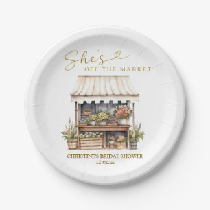 She's off the Market Bridal Shower Paper Plate