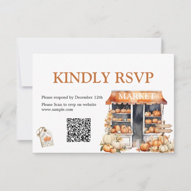 She's Off the Market Bridal Shower QR Rsvp Card (Front)