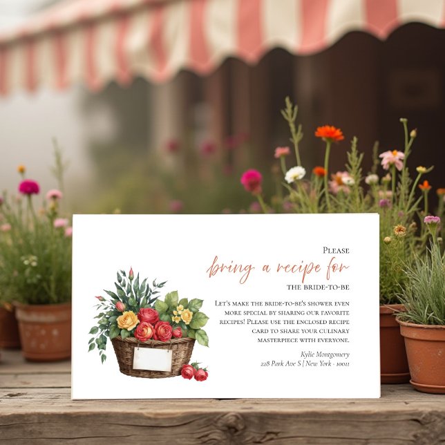 She's Off the Market Bridal Shower Recipe Request Enclosure Card (Creator Uploaded)