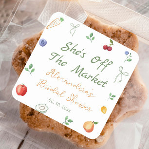 Shes Off the Market Bridal Shower Square Sticker