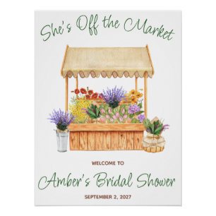 She's Off the Market Bridal Shower Welcome Poster