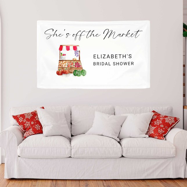 She's Off the Market Bridal Shower Welcome Script Banner (Creator Uploaded)