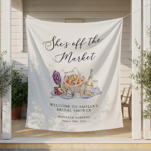 She's Off the Market Bridal Shower Welcome Tapestry