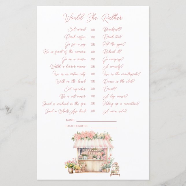 Shes Off The Market Bridal Shower Would She Rather (Front)