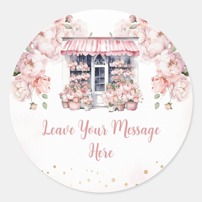 She's Off The Market Bridal Shower Your Message Classic Round Sticker (Front)