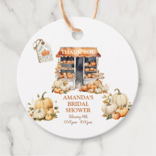 She's Off The Market Fall Pumpkin Thank You Favour Tags