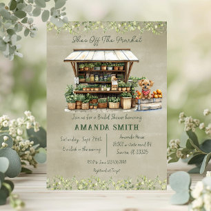 She's Off The Market Farm Stand Bridal Shower Invitation