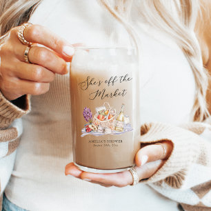 She's Off the Market Farmer's Market Bridal Shower Can Glass