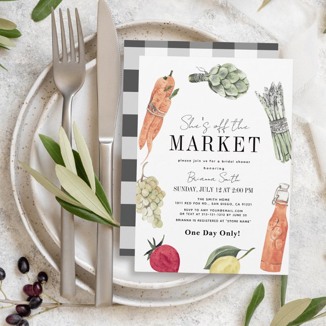 She's Off the Market Farmers' Market Bridal Shower Invitation (Creator Uploaded)