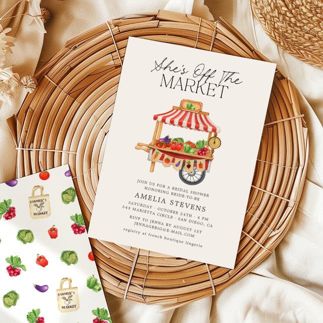 She's Off the Market Farmer's Market Bridal Shower Invitation (Creator Uploaded)
