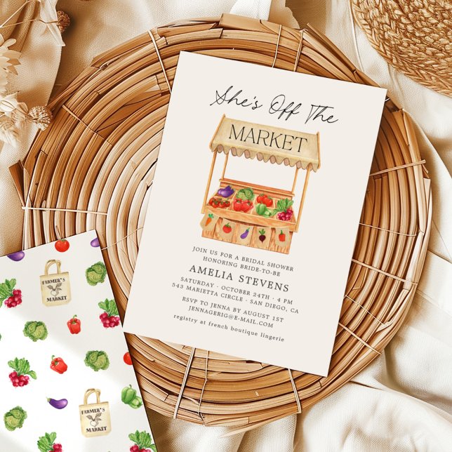 She's Off the Market Farmer's Market Bridal Shower Invitation (Creator Uploaded)