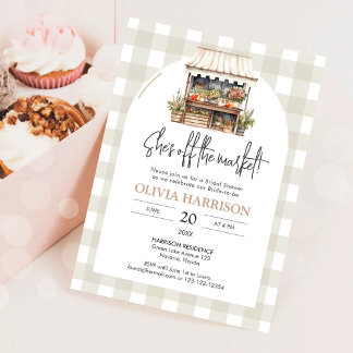 She's Off the Market Farmers Market Bridal Shower Invitation