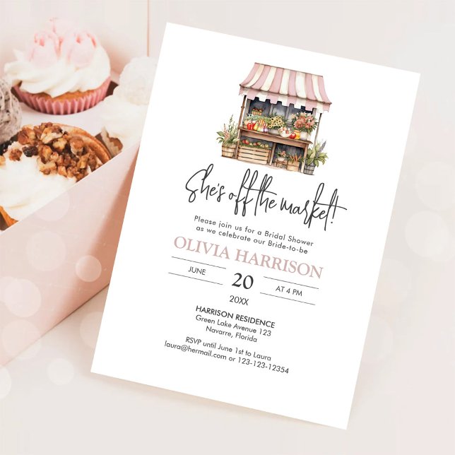She's Off the Market Farmers Market Bridal Shower Invitation (Creator Uploaded)