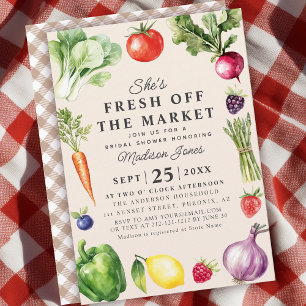 She's Off The Market Farmers Market Bridal Shower Invitation