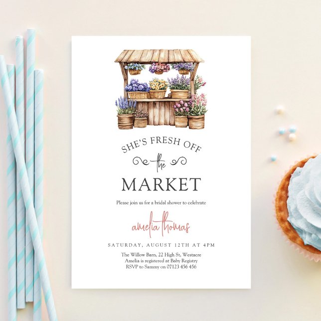 She's Off the Market Farmers Market Bridal Shower Invitation (Creator Uploaded)