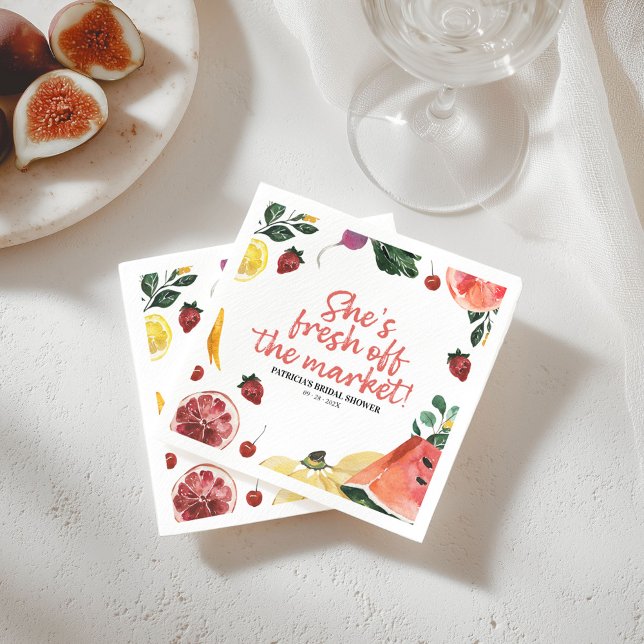 She's Off the Market Farmer's Market Bridal Shower Napkin (Creator Uploaded)