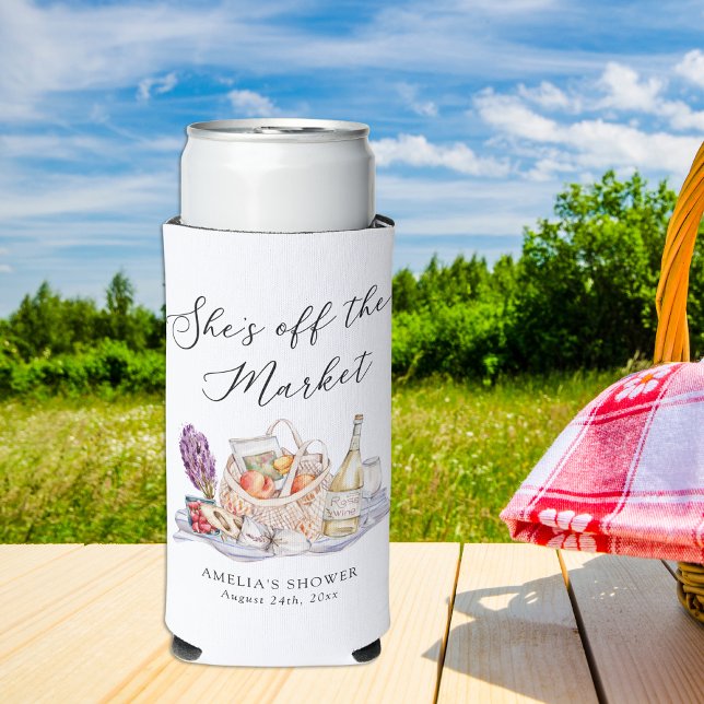 She's Off the Market Farmer's Market Bridal Shower Seltzer Can Cooler (Creator Uploaded)