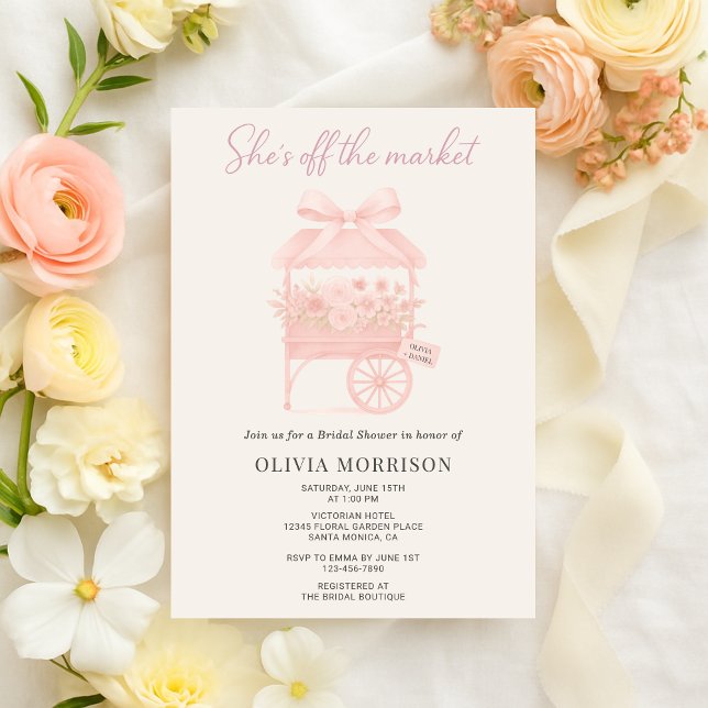 She's Off the Market Flower Bridal Shower Invitation (Creator Uploaded)